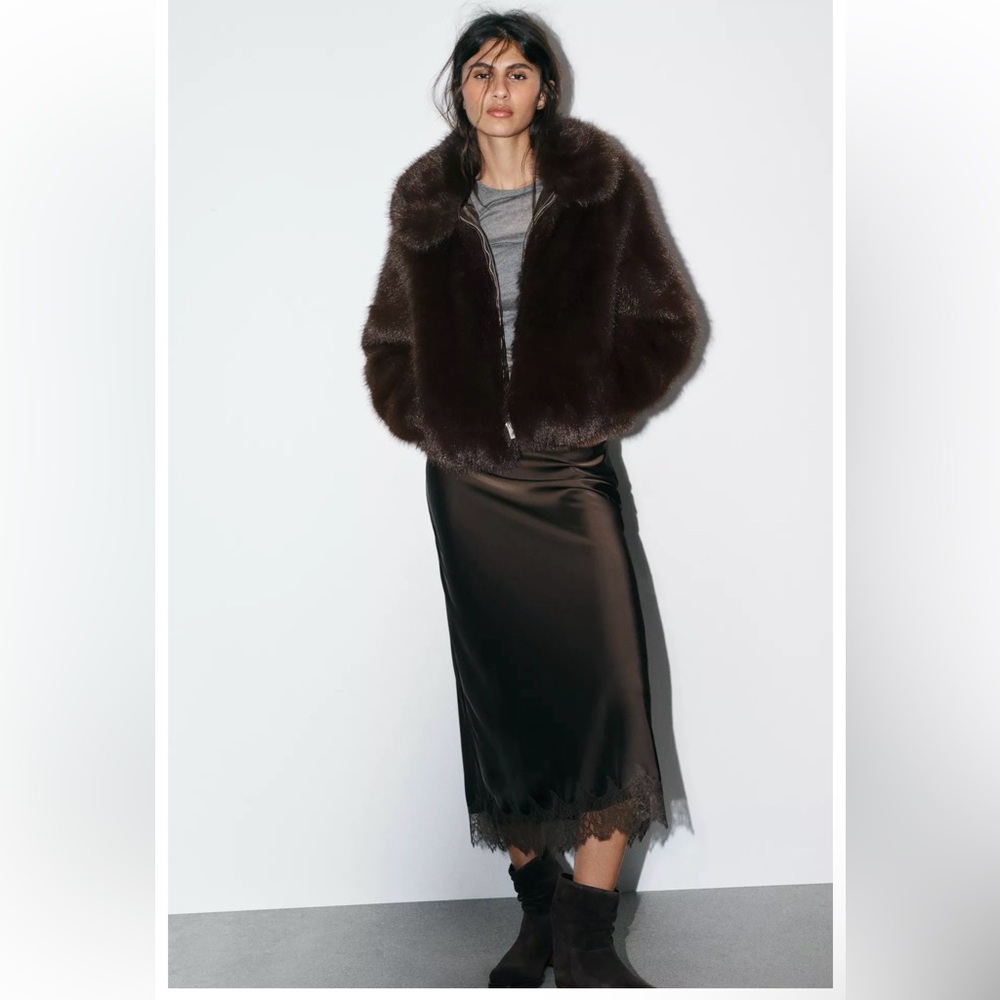 Zara Short Faux Fur Coat - NWOT